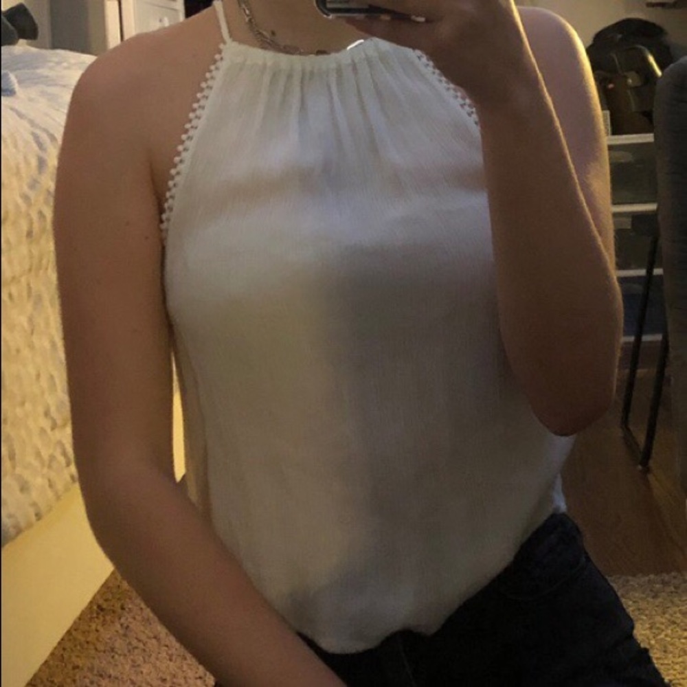 White Halter Top